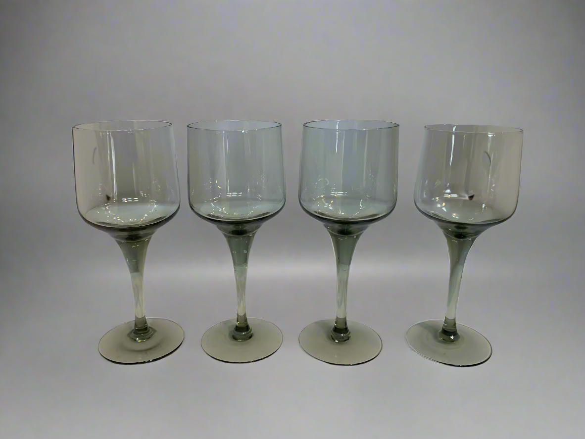 Orrefors Smokey Port Glasses