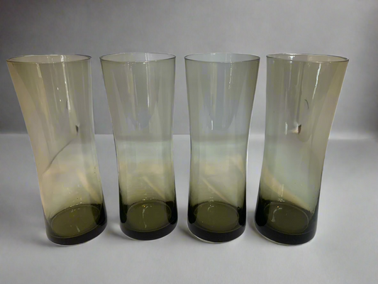 Smokey Retro High Ball Glasses