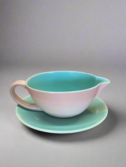 Poole Twin Tone Gravy Jug and Saucer