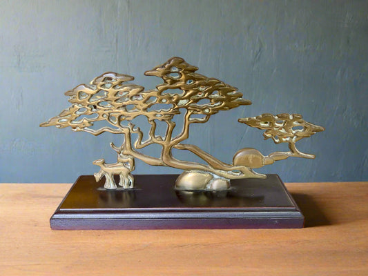 Mid Century Brass Landscape